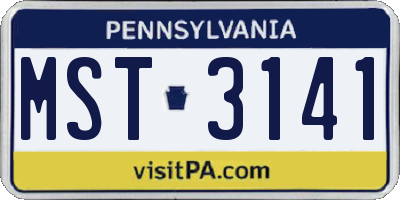 PA license plate MST3141