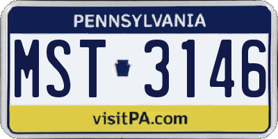 PA license plate MST3146