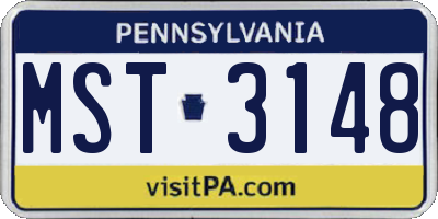 PA license plate MST3148