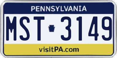 PA license plate MST3149