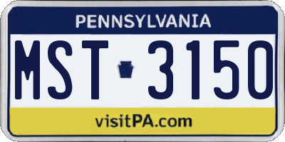 PA license plate MST3150