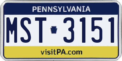 PA license plate MST3151