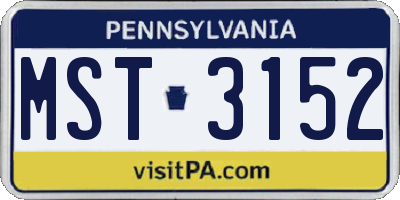 PA license plate MST3152