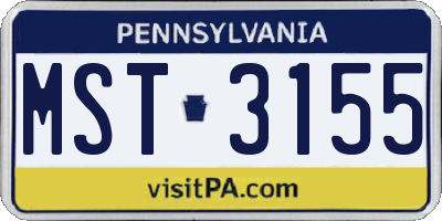 PA license plate MST3155