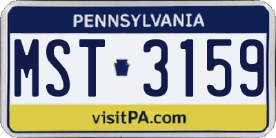 PA license plate MST3159
