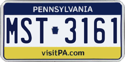 PA license plate MST3161