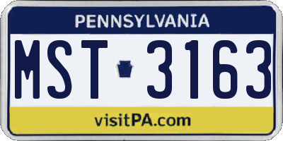 PA license plate MST3163