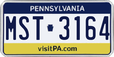 PA license plate MST3164