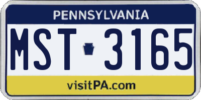 PA license plate MST3165