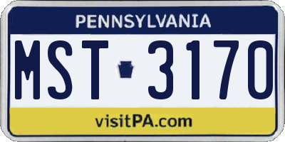 PA license plate MST3170