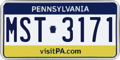PA license plate MST3171