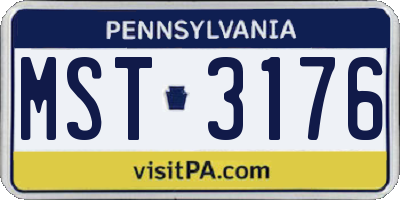 PA license plate MST3176
