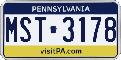PA license plate MST3178