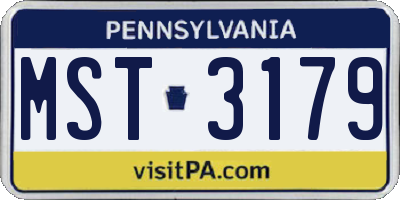 PA license plate MST3179