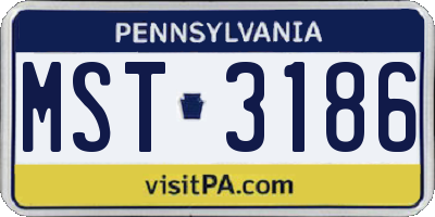 PA license plate MST3186