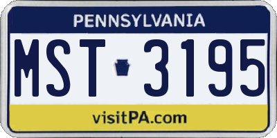 PA license plate MST3195