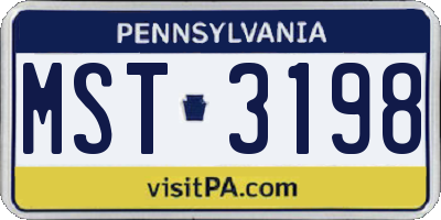 PA license plate MST3198