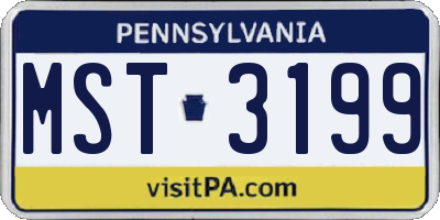 PA license plate MST3199