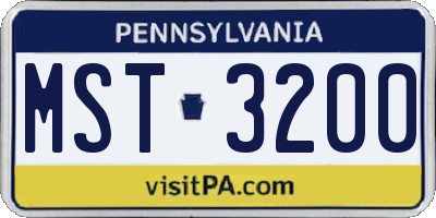 PA license plate MST3200