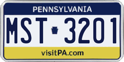 PA license plate MST3201