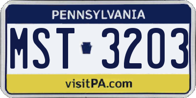 PA license plate MST3203