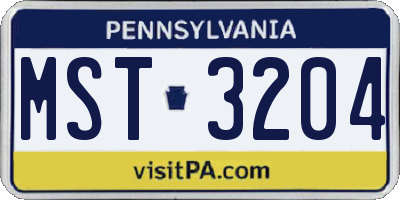 PA license plate MST3204