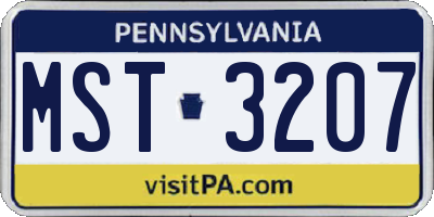PA license plate MST3207