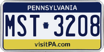 PA license plate MST3208