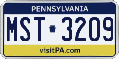 PA license plate MST3209
