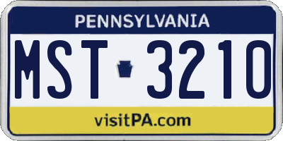 PA license plate MST3210