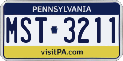 PA license plate MST3211