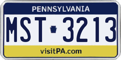 PA license plate MST3213