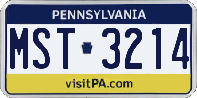 PA license plate MST3214