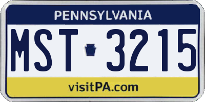PA license plate MST3215