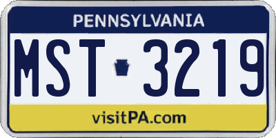 PA license plate MST3219