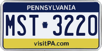 PA license plate MST3220