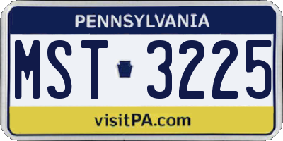 PA license plate MST3225