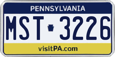 PA license plate MST3226