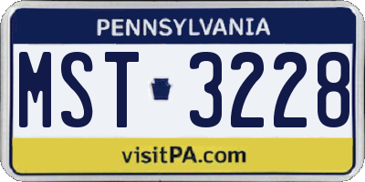 PA license plate MST3228