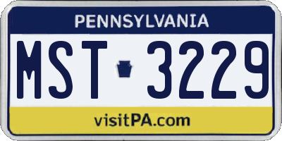 PA license plate MST3229