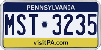 PA license plate MST3235