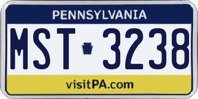 PA license plate MST3238