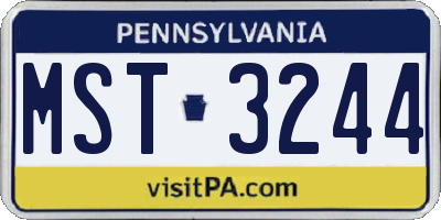 PA license plate MST3244