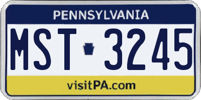 PA license plate MST3245