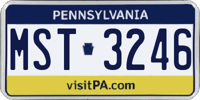 PA license plate MST3246