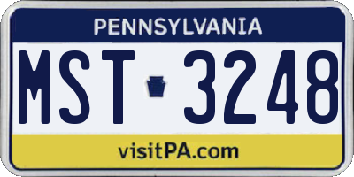 PA license plate MST3248