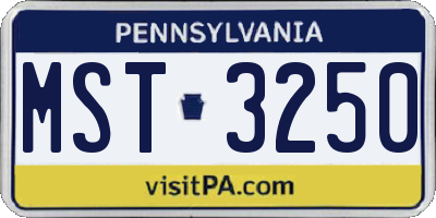 PA license plate MST3250