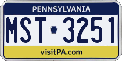 PA license plate MST3251