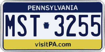 PA license plate MST3255