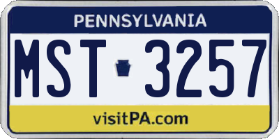 PA license plate MST3257